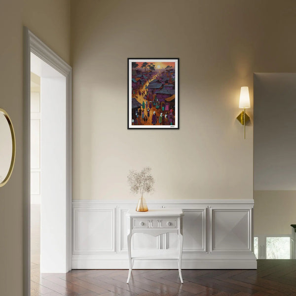 Golden Horizons: The Dance of Twilight and Tradition Grabbart Prints