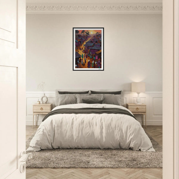 Golden Horizons: The Dance of Twilight and Tradition Grabbart Prints